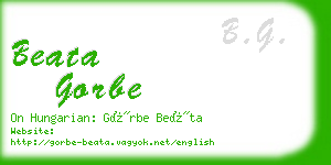 beata gorbe business card